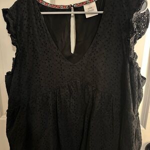 Black Eyelet Mini Dress